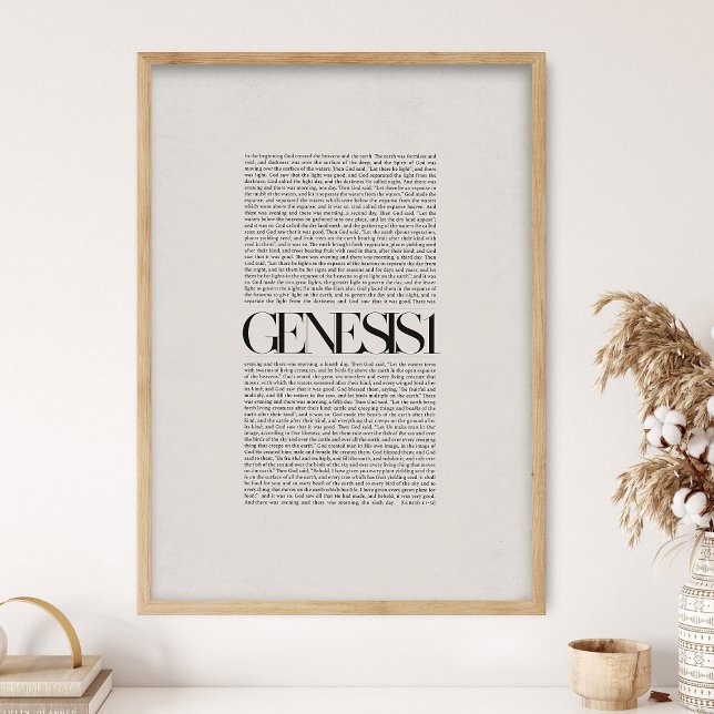 Genesis 1, Bible Verse, Modern Bible, Scripture Wa Poster (Creator Uploaded)