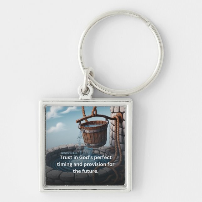 Genesis 24-Trust in God's perfect timing&provision Key Ring (Front)