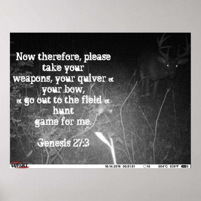 Genesis 27:3 Trail Camera Monster Buck Poster (Front)