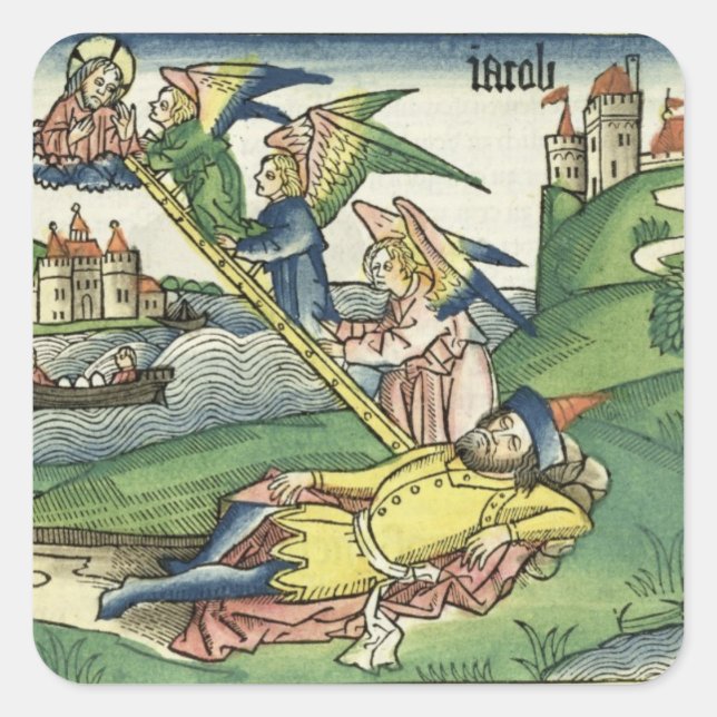Genesis 28 10 Jacob's Ladder, from the 'Nuremberg Square Sticker (Front)