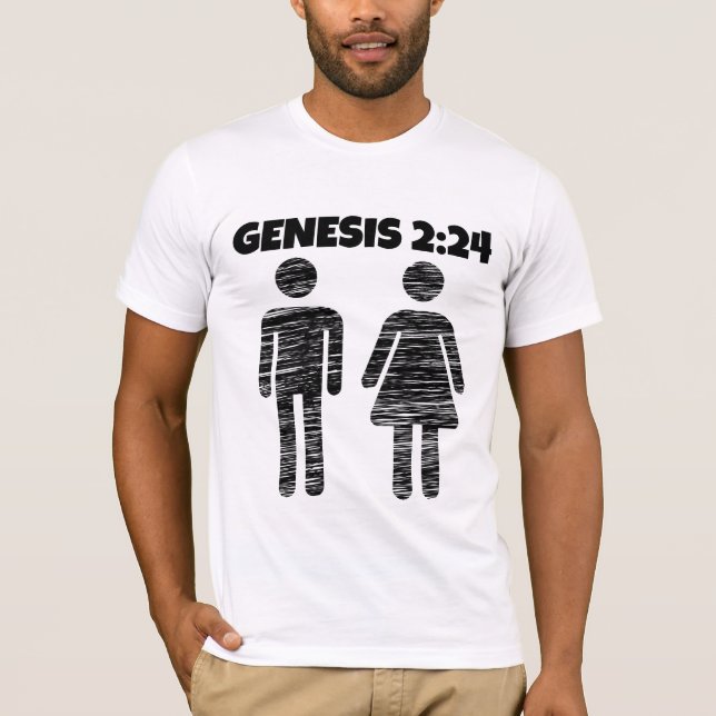 GENESIS 2:24 biblical MARRIAGE T-SHIRTS (Front)