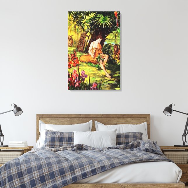 Genesis 2 God Makes the First Man Canvas Print (Insitu(Bedroom))