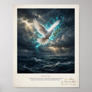 Genesis 8 11 KJV Hope After The Storm White Dove Poster