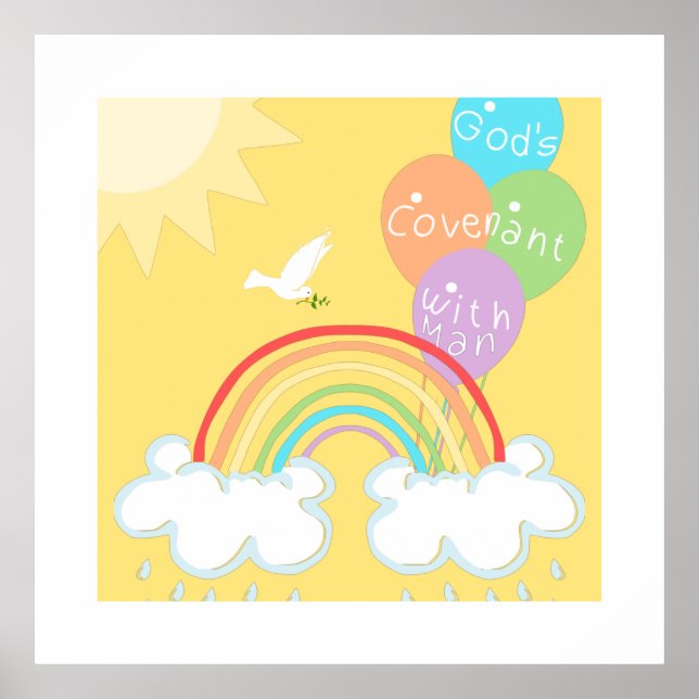 Genesis 9 God's Covenant with Man the Rainbow Poster (Front)