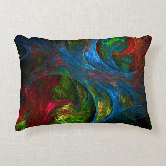 Genesis Blue Abstract Art Accent Pillow (Front)