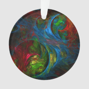 Genesis Blue Abstract Art Acrylic Circle Ornament
