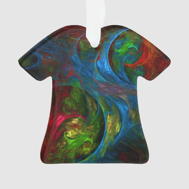 Genesis Blue Abstract Art Acrylic Shirt Ornament (Front)