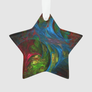 Genesis Blue Abstract Art Acrylic Star Ornament