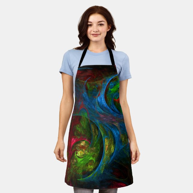Genesis Blue Abstract Art Apron (Worn)