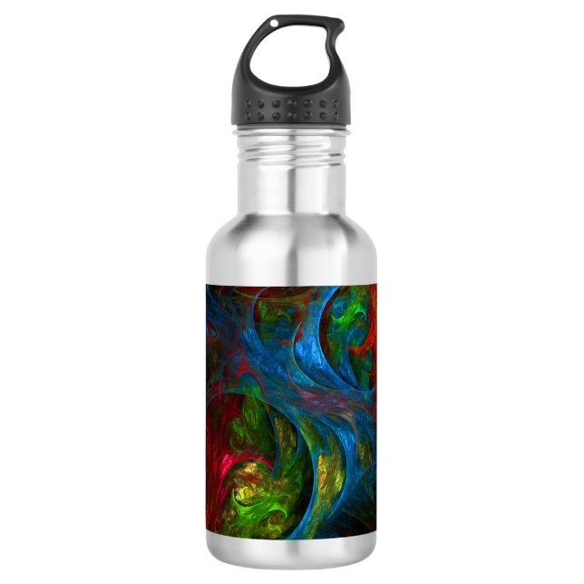 Genesis Blue Abstract Art Bottle (Front)