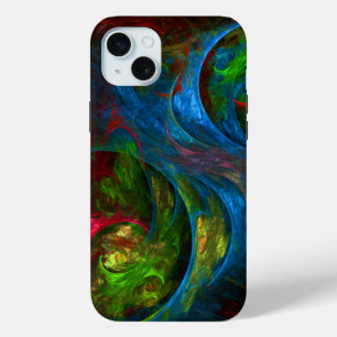 Genesis Blue Abstract Art iPhone 15 Mini Case