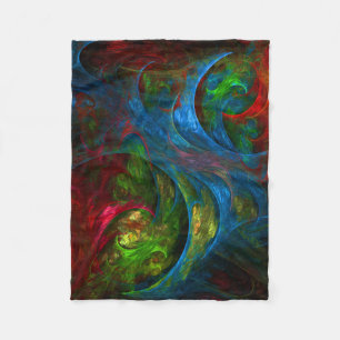 Genesis Blue Abstract Art Fleece Blanket