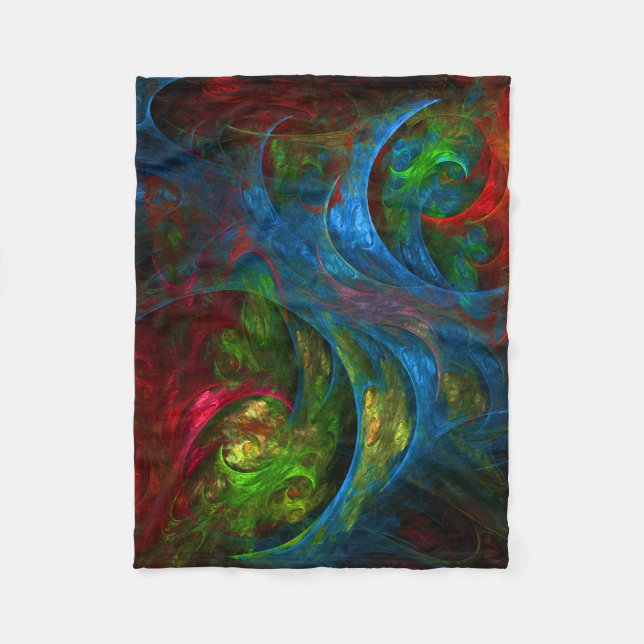 Genesis Blue Abstract Art Fleece Blanket (Front)