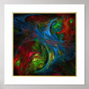 Genesis Blue Abstract Art Foil Prints