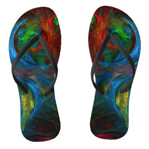 Genesis Blue Abstract Art Jandals
