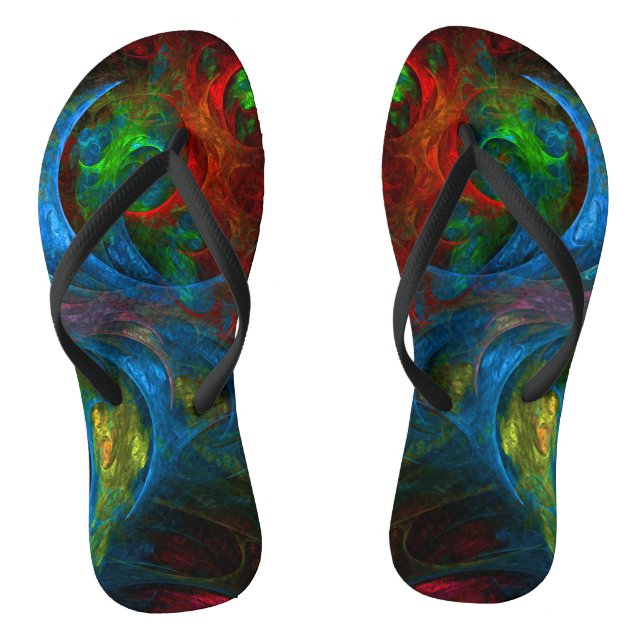Genesis Blue Abstract Art Jandals (Footbed)