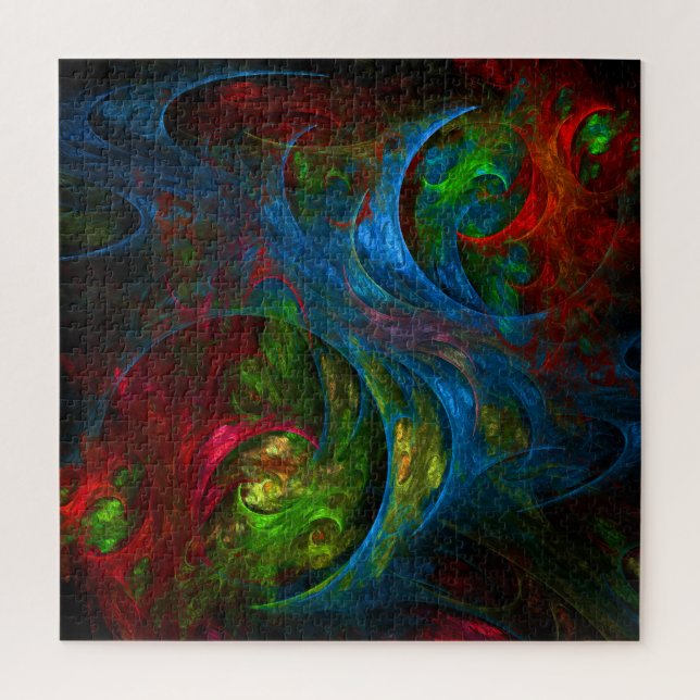 Genesis Blue Abstract Art Jigsaw Puzzle (Vertical)