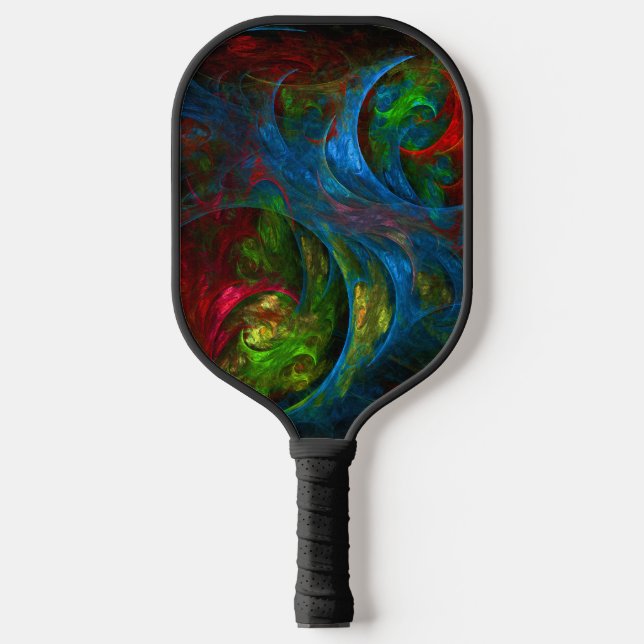 Genesis Blue Abstract Art Pickleball Paddle (Front)