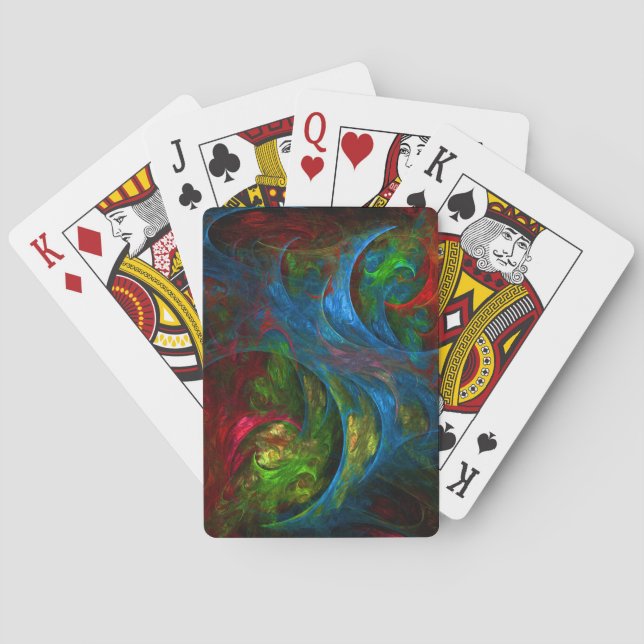 Genesis Blue Abstract Art Playing Cards (Back)