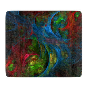 Genesis Blue Abstract Art Rectangle Cutting Board