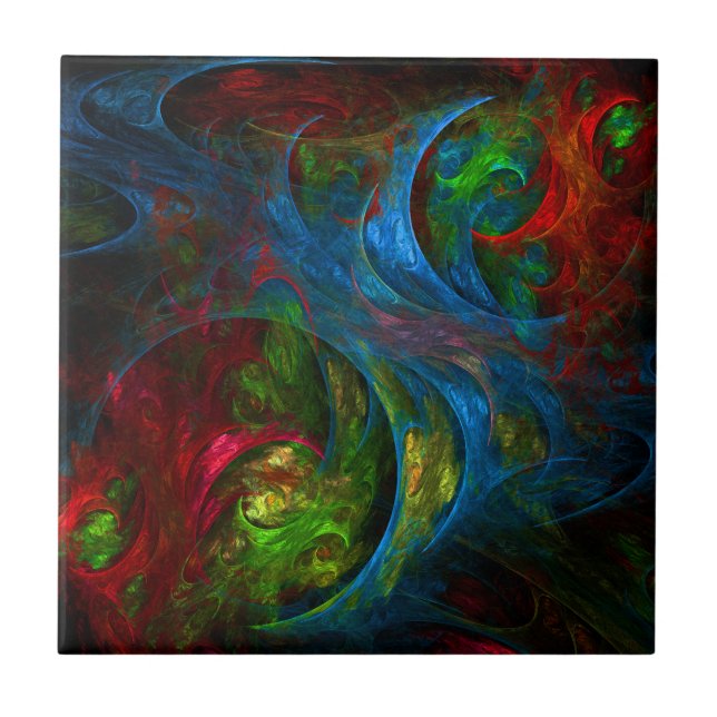 Genesis Blue Abstract Art Tile (Front)