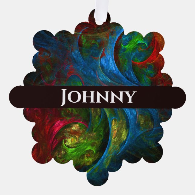 Genesis Blue Abstract Art Tree Decoration Card (Front)