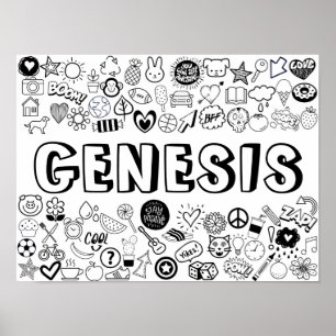 'GENESIS' Colour-it-Yourself Outline Design Poster