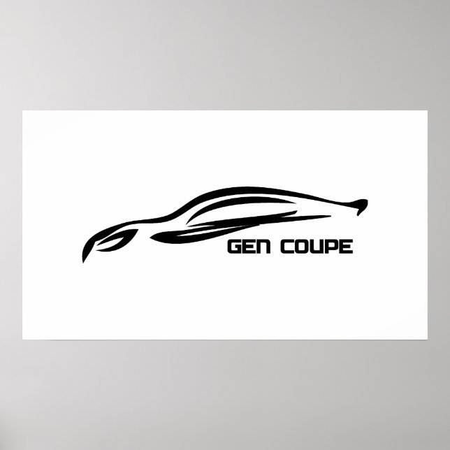 Genesis Coupe Black Silhouette Logo Poster (Front)