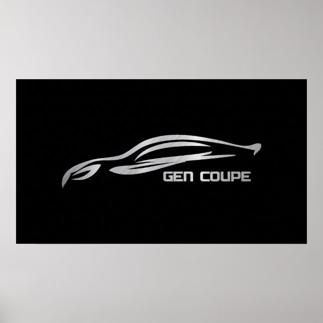 Genesis Coupe Silver Silhouette Logo Poster (Front)