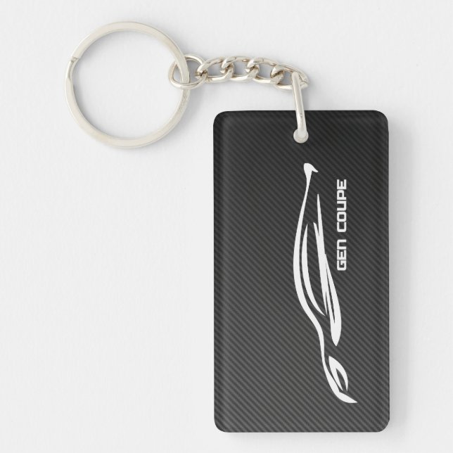 Genesis Coupe with faux carbon fibre Key Ring (Front)