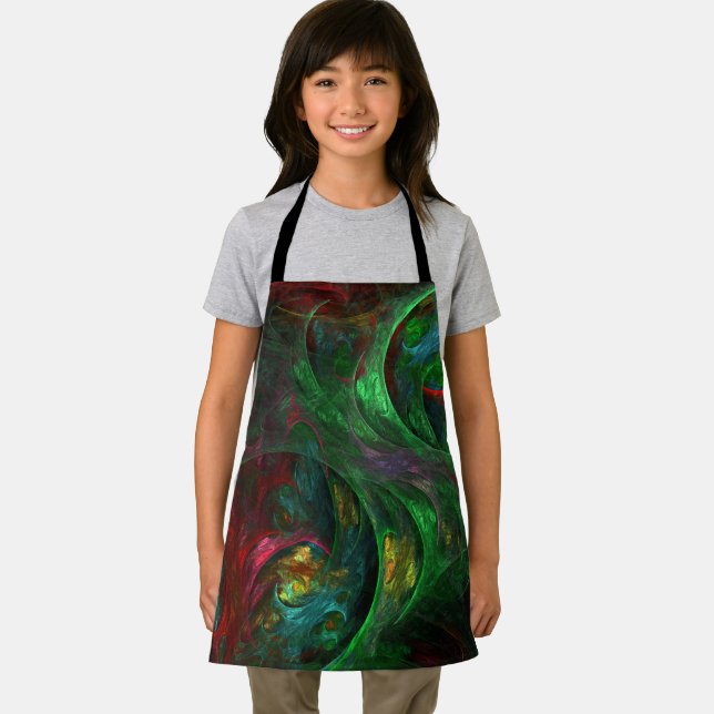 Genesis Green Abstract Art Apron (Insitu)