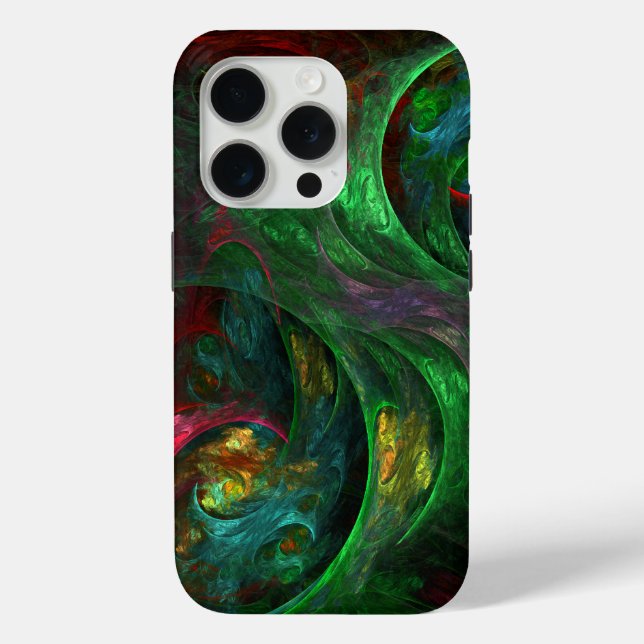 Genesis Green Abstract Art Case-Mate iPhone Case (Back)
