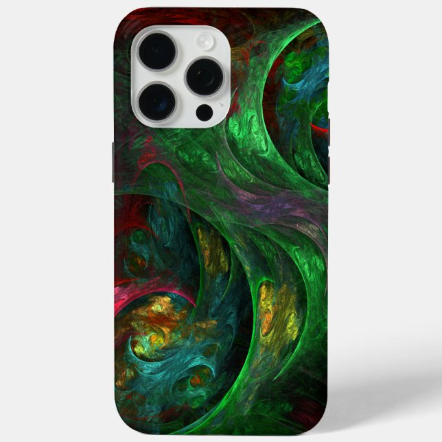 Genesis Green Abstract Art Case-Mate iPhone Case (Back)