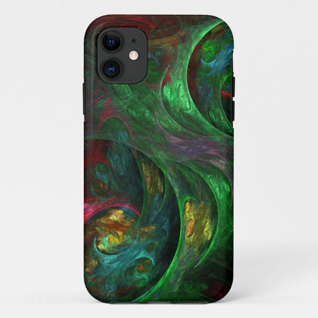 Genesis Green Abstract Art Case-Mate iPhone Case (Back)