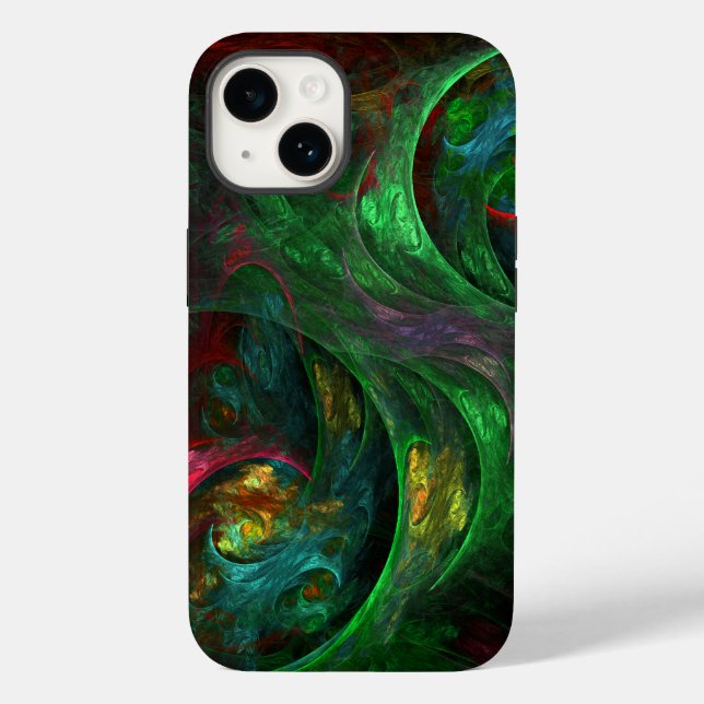Genesis Green Abstract Art Case-Mate iPhone Case (Back)