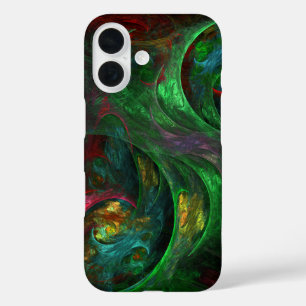 Genesis Green Abstract Art iPhone 16 Case