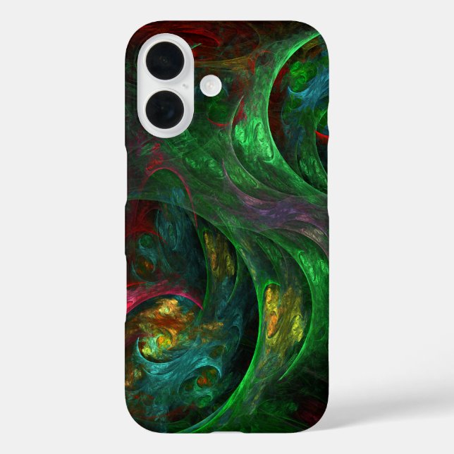 Genesis Green Abstract Art Case-Mate iPhone Case (Back)