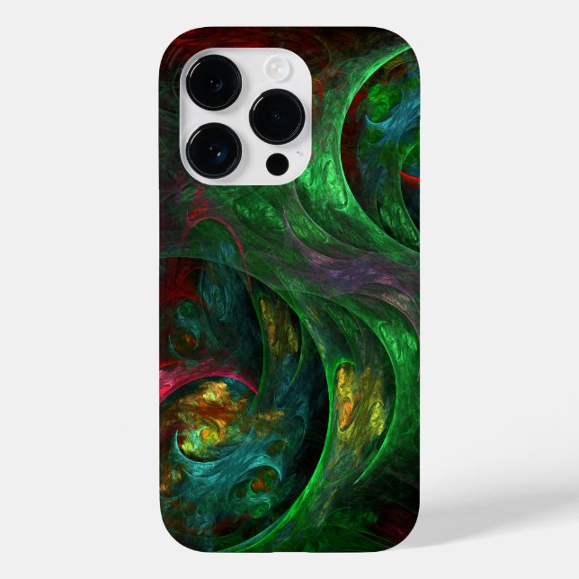 Genesis Green Abstract Art Case-Mate iPhone Case (Back)