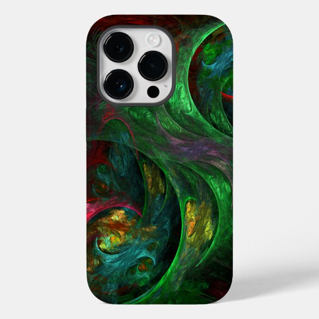 Genesis Green Abstract Art Case-Mate iPhone Case (Back)