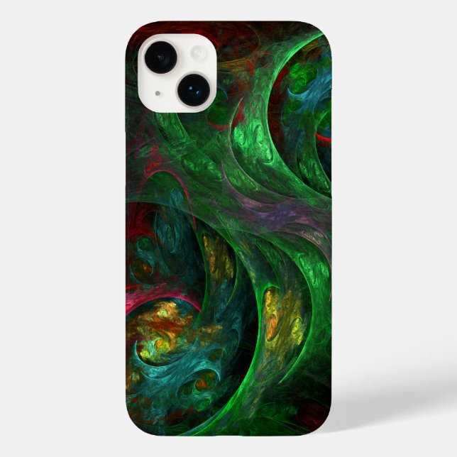 Genesis Green Abstract Art Case-Mate iPhone Case (Back)