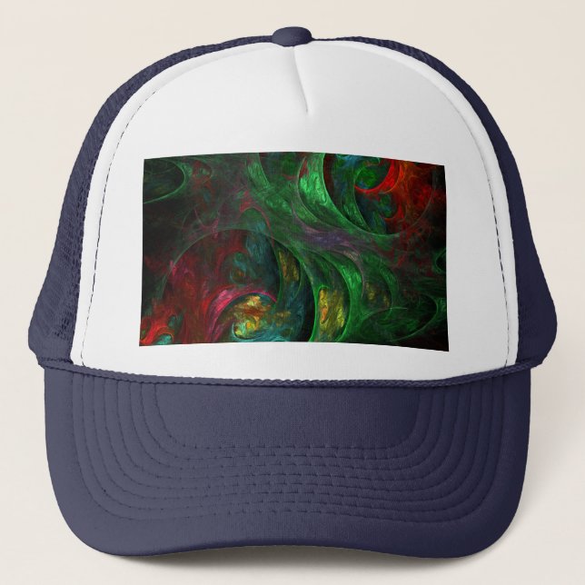 Genesis Green Abstract Art Hat (Front)