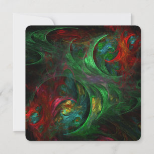 Genesis Green Abstract Art Invitation