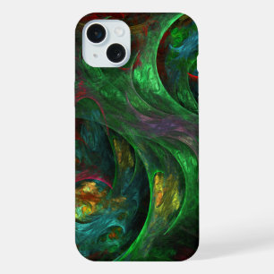 Genesis Green Abstract Art iPhone 15 Plus Case
