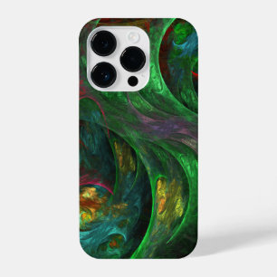 Genesis Green Abstract Art iPhone 14 Pro Case