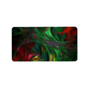 Genesis Green Abstract Art Label