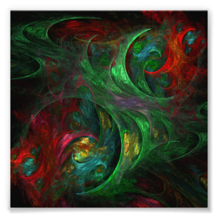 Genesis Green Abstract Art Photo Print