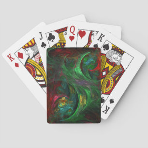 Genesis Green Abstract Art Playing Cards