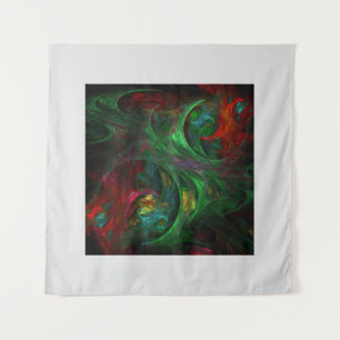 Genesis Green Abstract Art Tapestry