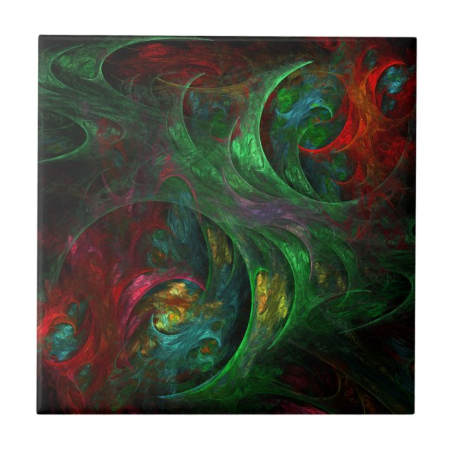 Genesis Green Abstract Art Tile (Front)