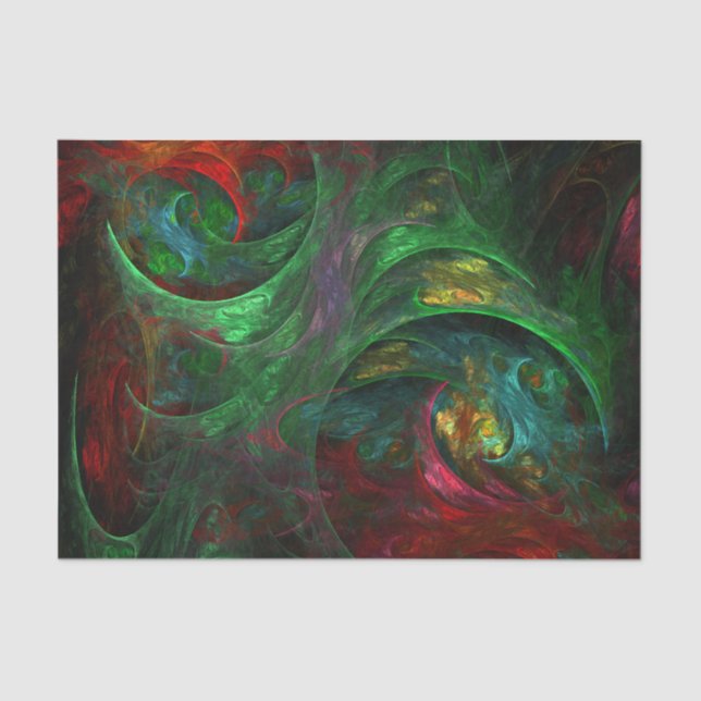 Genesis Green Abstract Art Tissue Paper (Front)